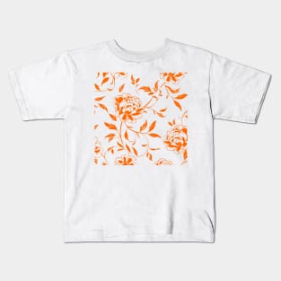 Simple Minimalist Flower Pattern in orange Kids T-Shirt